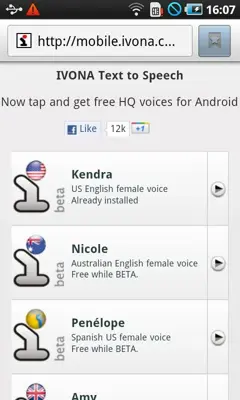 IVONA Text-to-Speech HQ android App screenshot 2